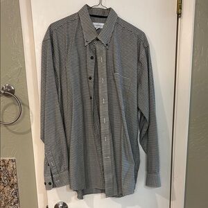 Cutter & Buck Men's Black and White Checkered Shirt